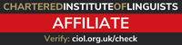 Chartered Institute of Linguists Membership banner. soditrad.com translation services sodi chiara
